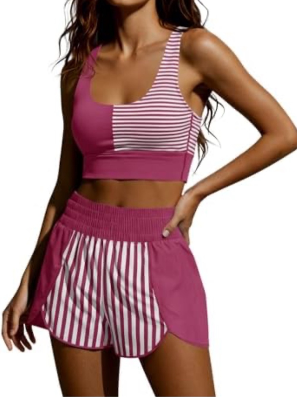 Striped workout set